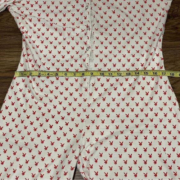Vintage YTK Playboy Onesie Pajama With Backside Flap Red Cream Size Medium - Picture 14 of 14